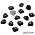 Polished black gemstone cabochons 15x20mm for DIY doll eyes and craft making - Black (15x20mm)