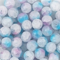Cuentas de vidrio craquelado de 8mm azul y violeta para fabricación de joyas DIY - 8mm, Apertura aprox. 1mm, 50 Piezas/Paquete / Azul y Púrpura