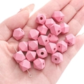 Achthoekige 10mm roze houten kralen voor DIY kettingen en sieraden accessoires - 10mm (10 Stuks/Pak) / Roze