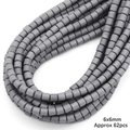 Fil de perles cylindriques en pâte polymère grise 6mm pour création de bijoux DIY - Gris