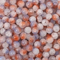 Polished two-tone glass crackle beads in white orange and purple for DIY jewelry making - 10mm (30 Pieces/Pack) / Chrysanthemum Purple Pearlescent