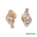 Goldener Acryl Muschel Anhänger für DIY Schmuck, Schneckenform, Größe 20x41mm - 1 Stück/Packung (20x41mm)