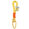 Portachiavi in nylon intrecciato giallo con dettagli arancioni e moschettone in metallo - 19cm / Giallo