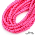 6mm felroze polymeerklei kralen voor het zelf maken van armbanden en sieraden - Dieproze