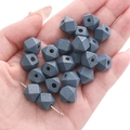 Blauw-grijze 10mm achthoekige houten kralen voor DIY-kettingen met matte houtnerf - 10mm (10 Stuks/Pak) / Denim Blauw