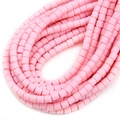 6 mm matte roze polymeerklei kralen in wielvorm voor DIY sieraden maken - Lichtroze