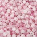 Rosa-weiße Craquelé-Glasperlen in runder Form für DIY-Schmuckherstellung und Basteln - 10mm (30 Stück/Packung) / Rosa