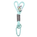 Cordon tressé en nylon vert menthe avec boucle de randonnée et étiquette décorative - 19cm / Rose bonbon