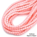 Roze 6 mm polymeerklei cilinderkralen voor DIY-sieraden met een matte afwerking - Koreaans Roze