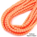 6mm feloranje matte polymeerklei kralen voor DIY sieraden maken met ongeveer 62 stuks per draad - Oranjeroze