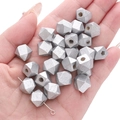10mm zilveren achthoekige houten kralen met parelglans voor DIY sieraden maken projecten - 10mm (10 Stuks/Pak) / Zilver