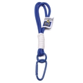 Porte-clés bleu en nylon tressé avec mousqueton métallique et étiquette en tissu - 19cm / Bleu royal