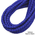 6x6mm mat donkerblauwe vierkante polymeerklei kralen voor DIY sieraden 62 stuks - Saffierblauw