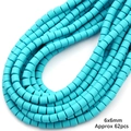 Meerblauwe 6mm vierkante polymeerklei kralen voor DIY sieraden, set van 62 stuks - Meerblauw
