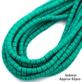 6mm turquoise polymeerklei kralen voor DIY-sieraden maken met matte oppervlaktestructuur - Pauwgroen