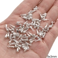 Silver-plated teardrop alloy lotus charms 9x3mm for DIY jewelry making and beading - Water Drop