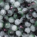 10mm grüne und lila Glasperlen mit Eiseffekt für DIY-Schmuckherstellung und Halsketten - 10mm (30 Stück/Packung) / Grün und Schwarz Perlmutt
