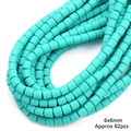 6x6mm turquoise polymeerklei kralen voor DIY sieraden maken ongeveer 62 stuks per set - Teal