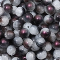 DIY-Perle mit violettem Metallglanz und weißer Druzy-Kristallstruktur Finish - 10mm (30 Stück/Packung) / Perlmuttschwarz