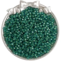 Teal blue 4mm glass seed beads for DIY jewelry making in a decorative silver tray - 10g/Pack (Approx. 140 Pieces) / Dark Green