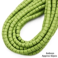 6mm grasgroene matte polymeerklei kralen voor DIY sieraden maken 62 stuks - Grasgroen