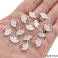 Zilveren waaiervormige hanger van legering voor DIY sieraden maat 13x11mm - Kleine Waaier Hanger