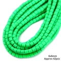 Snoer van 6mm heldergroene polymeerklei kralen voor het maken van DIY sieraden - Heldergroen
