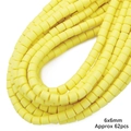 6mm felgele cilindrische polymeerklei kralen voor het maken van DIY sieraden - Lichtgeel