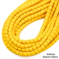Levendige gele 6mm polymeerklei kralen voor DIY sieraden maken, circa 62 stuks - Geel
