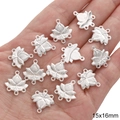 Zilveren holle lotusbloem bedeltje voor DIY sieraden 15x16mm met vier lussen - Multi-Loop Lotus Hanger