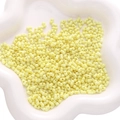 DIY jewelry 3x6mm pale yellow peanut acrylic double-hole beads on a white tray - 3x6mm 10g/Pack About 260pcs / Yellow