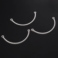 Silver twisted rope connector charms with dual loops for DIY jewelry making - Twisted Bangle Connector Style / 55mm / Silver