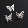 Polished silver butterfly alloy spacer beads for DIY jewelry and necklaces - Butterfly Design / 15x14mm / Silver