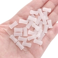 Cuentas de vidrio esmerilado rosa suave en forma de hueso para joyas DIY y manualidades - Estilo Nudo de Bambú (BBD334) / 6x12mm (20 Piezas/Paquete) / Blanco