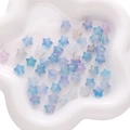 Star-shaped acrylic beads with gold foil in gradient blue-purple for DIY crafts - 10g/Pack Approx. 50 Pcs (10x9mm) / Blue and Purple Gradient