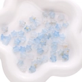 Star-shaped acrylic beads in light blue and creamy white with gold foil flakes - 10g/Pack Approx. 50 Pcs (10x9mm) / Sky Blue and White