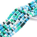 6x3mm sky blue and white polymer clay disc beads for DIY handmade jewelry bracelets - 6x3mm 39cm/Strand Approx 115 Beads / Blue & Green