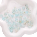Light blue frosted acrylic star beads with gold foil flakes for DIY jewelry making - 10g/Pack Approx. 50 Pcs (10x9mm) / Deep Blue and White Gradient