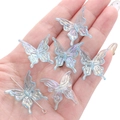 6er-Pack schillernde Schmetterlingsperlen aus Acryl für DIY-Schmuck und Nagelkunst-Designs - 25x25mm (20 Stück/Packung) / AB-Farbe - Blau