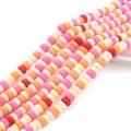 Handmade multi-color polymer clay heishi beads in pink, orange and yellow for DIY jewelry - 6x3mm 39cm/Strand Approx 115 Beads / Orange Yellow Series