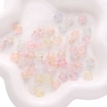 Perle a stella in acrilico traslucido con foglia d'oro per gioielli fai da te misti - 10g/Pack Circa 50 Pz (10x9mm) / Floreale Rosso Viola