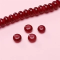 Deep red glass rondelle spacer beads with hole for DIY jewelry making and bracelets - 8x5mm / 25 Pcs/Pack / Red Agate