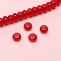 Translucent red 8x5mm abacus glass beads for DIY jewelry making and bracelet crafts - Red