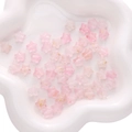 Perle in acrilico rosa chiaro a forma di stella con foglia d'oro per la creazione di gioielli - 10g/Pack Circa 50 Pz (10x9mm) / Fiori di Pesco in Fiore