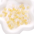 Perle a stella in acrilico giallo pallido traslucido 10mm con scaglie d'oro per DIY - 10g/Pack Circa 50 Pz (10x9mm) / Giallo e Verde
