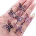 DIY lila Schmetterlingsperlen aus Harz mit Farbverlauf für handgemachten Schmuck Zubehör - 25x25mm (20 Stück/Packung) / Zweifarbig - Verlauf Lila
