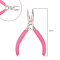 Pink needle nose pliers 12cm for jewelry making with anti-slip handle and precise silver tips - Needle Nose Pliers (Toothless) / 1 Piece (12cm) / Pink
