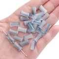 Perline in vetro satinato stile bambù con sfumatura blu e bianca per gioielli fai da te - Stile Nodo di Bamboo (BBD334) / 6x12mm (20 Pezzi/Confezione) / Indaco