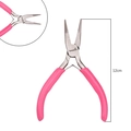 Pink handle jewelry needle nose pliers for DIY bead crafting, total length 12cm - Bent Nose Pliers (Toothless) / 1 Piece (12cm) / Pink