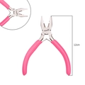 Flat nose jewelry pliers with pink non-slip handles and 12cm length for DIY beading - Flat Nose Pliers (Mini Steel Pliers) / 1 Piece (12cm) / Pink